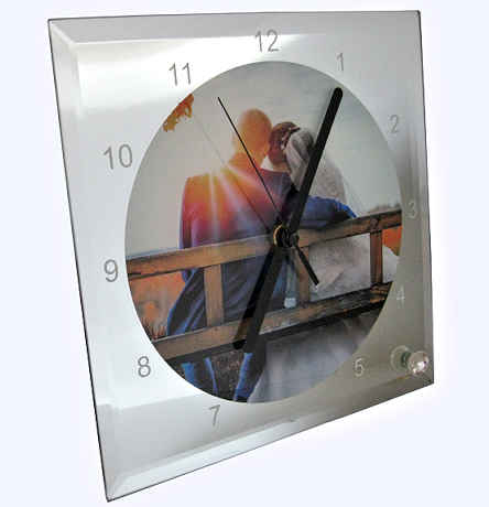 Square glass clock - pack of two