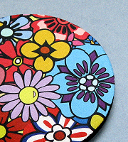 Fabric topped rubber coasters  