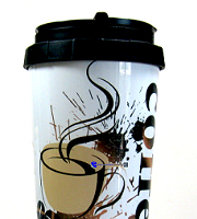 Java Thermos coffee mug with handles