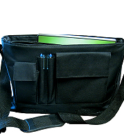 Reporter bag with detachable flap 
