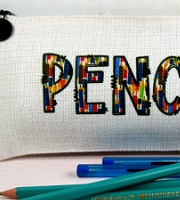 100% polyester linen style pencil case