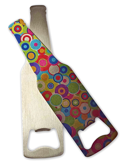 Bottle-shaped steel bottle opener