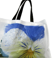 Polyester beach bag with black handles
