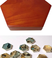 Hexagon ceramic tiles in velvet gift box